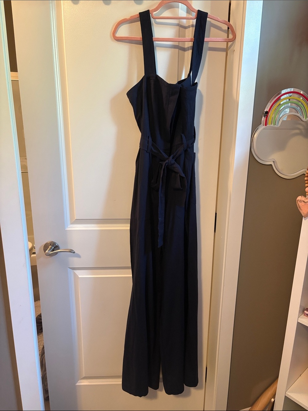 Dress Forum Navy Maxi Jumpsuit with Tie Waist